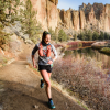 Laura MacCarley runs at Smith Rock in Terrebonne, Oregon