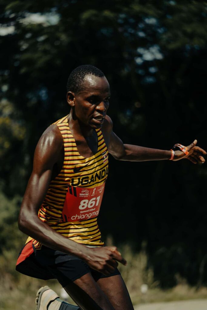 Samuel Kibet one his way to becoming the 2022 Uphill/Downhill World Champion.