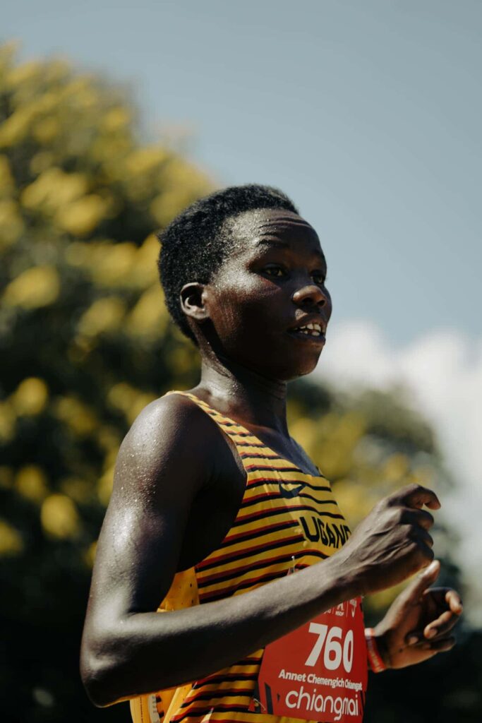 Ugandan Annet Chelangat Chemengich finished in the 2nd place position in the uphill downhill race 