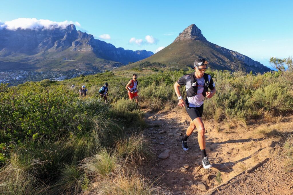 Hannes Namberger leads Sébastien Spehler as the men make their way to Signal Hill.