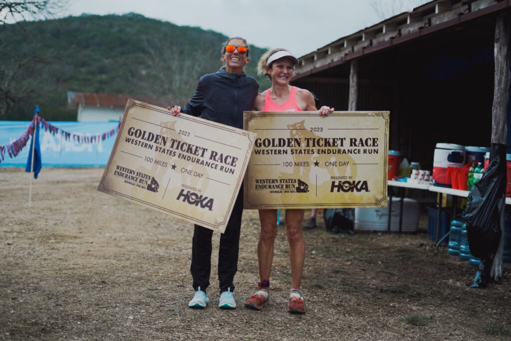 The women's golden ticket winners at the 2023 Bandera 100 kilometer race 