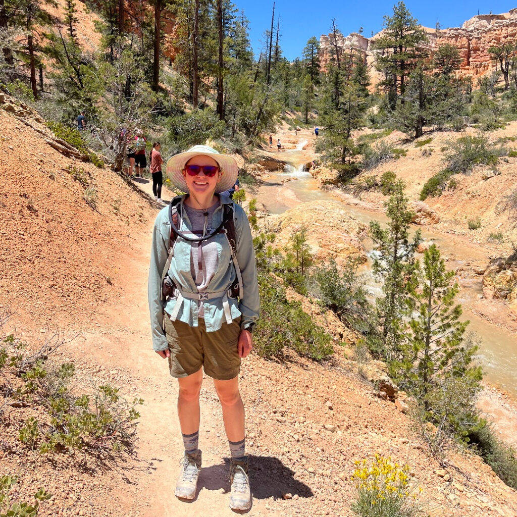 Author Lindsey Gallagher on a hike in the desert. 