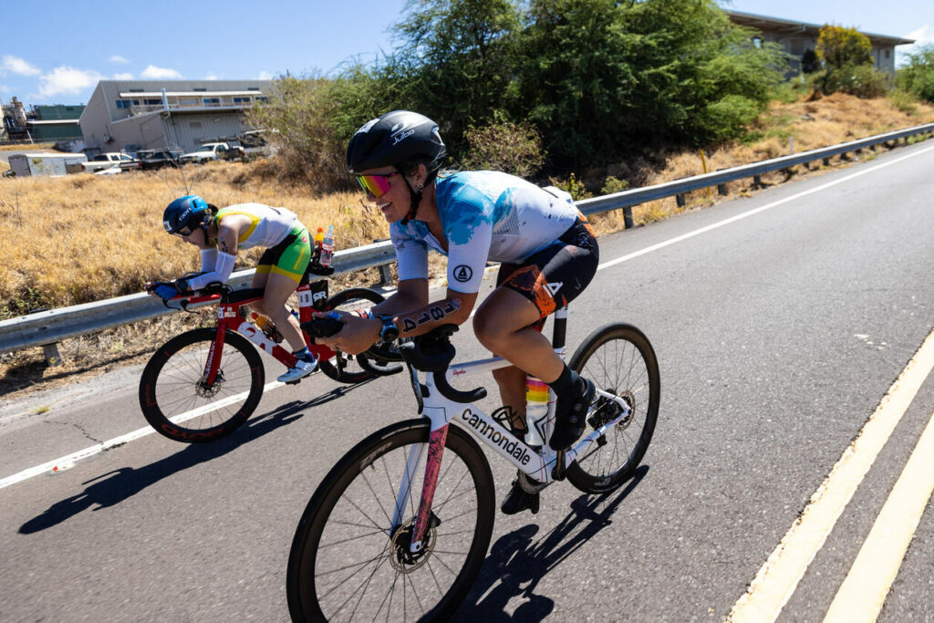 Lucy B on the bike in Kona during the World Championships in October in 2023.