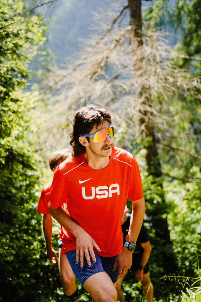 Jackson Brill with Team USA at the world trail and mountain running championships.