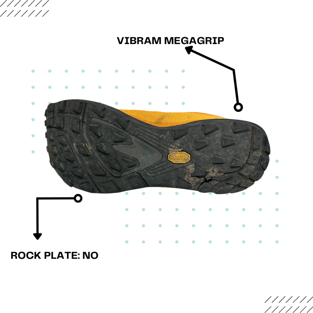 The Athletic Topo MTN Racer 3 comes with a vibram megagrip outsole