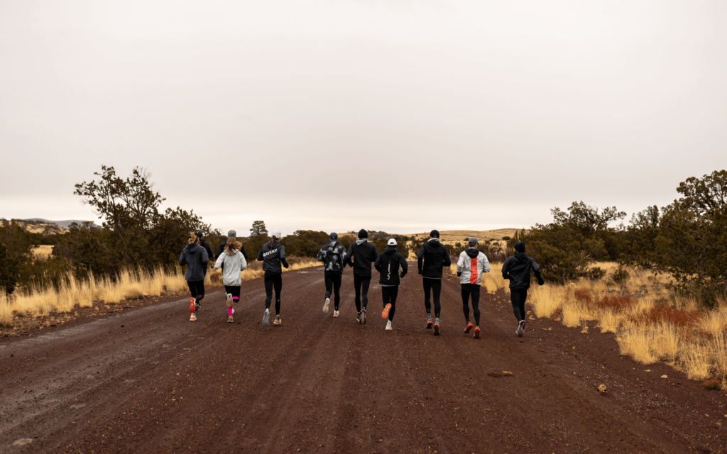 A base building Sunday long run with a group of professional athletes. PC: Noble Boutin